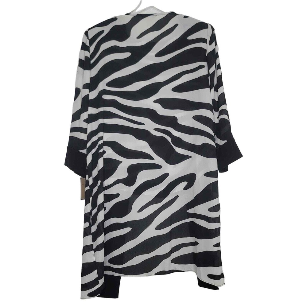 Maya Brooke Top Duster Set‎ 14W Black White Zebra Animal Two Piece - Picture 2 of 9